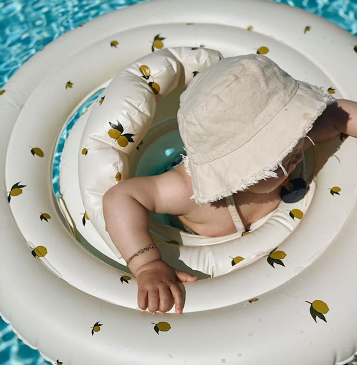 KONGES SLOJD Baby úszókarika ülőkével és háttámlával - Lemon