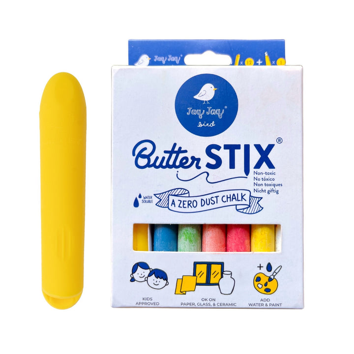 JAQ JAQ BIRD ButterStix 12 darabos színes pormentes kréta készlet fogantyúval