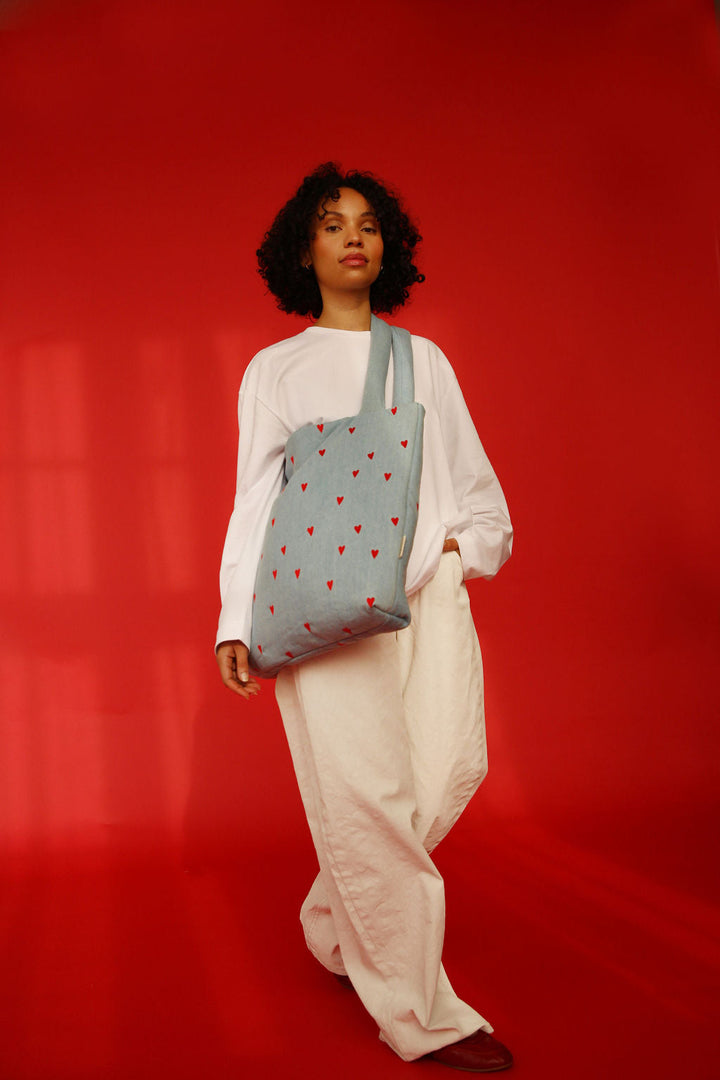 STUDIO NOOS Táska - Denim Hearts