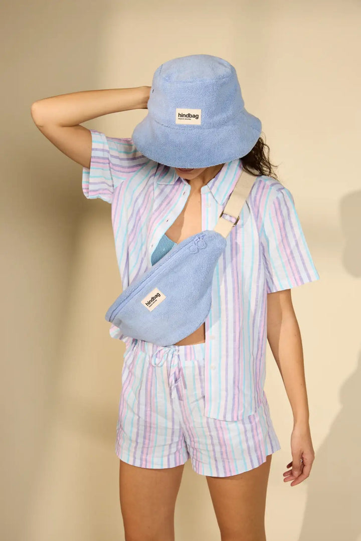 HINDBAG Olivia crossbody övtáska - Blue Terry