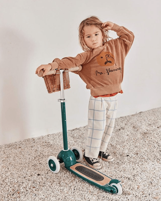 Koloběžka s košíkem BANWOOD Green | Stylové doplňky pro děti a ženy | Lavly.cz