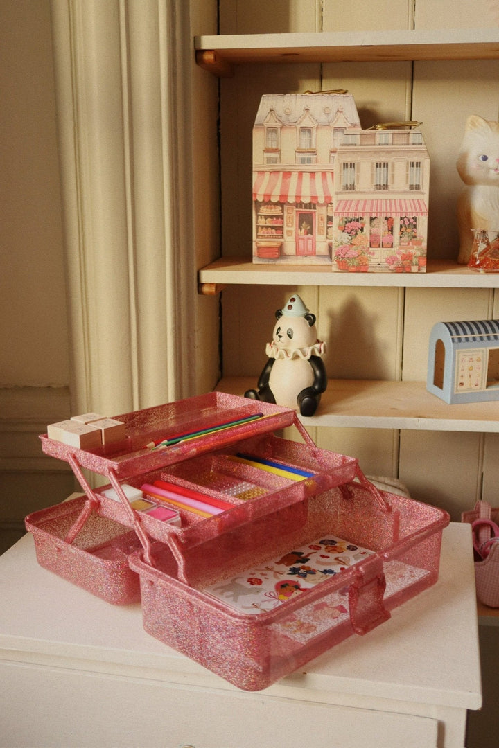 Kreativní kufřík na tvoření – organizér KONGES SLOJD Glitter Rose | Stylové doplňky pro děti a ženy | Lavly.cz