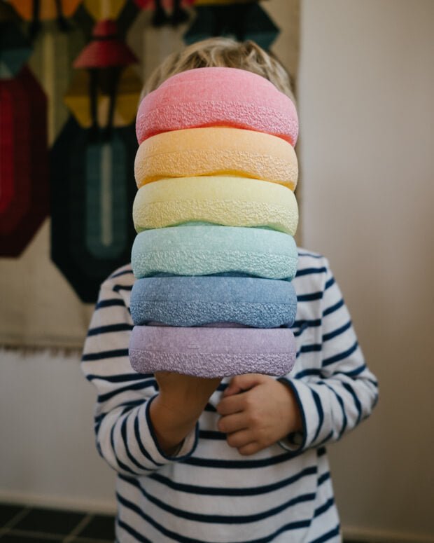 STAPELSTEIN® MINI 6 ks Original Rainbow Pastel Balanční kameny | Stylové doplňky pro děti a ženy | Lavly.cz