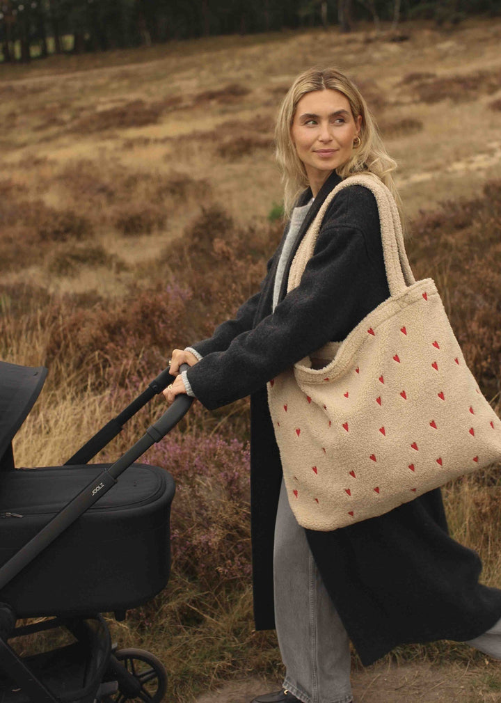 Teddy taška STUDIO NOOS Ecru Hearts | Stylové doplňky pro děti a ženy | Lavly.cz