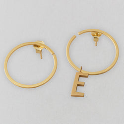 Kruhové náušnice zlaté, 24 mm - DESIGN LETTERS - Lavly